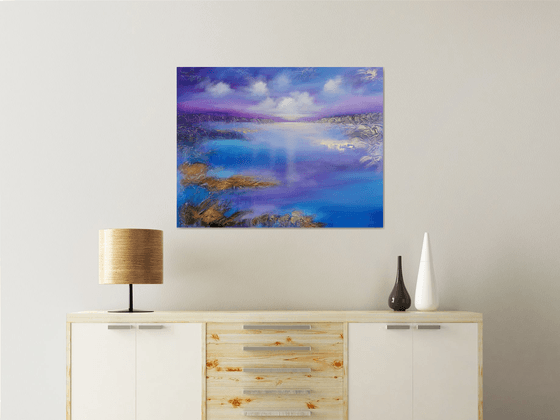 A XL large beautiful modern semi-abstract seascape painting "Miracle moment"