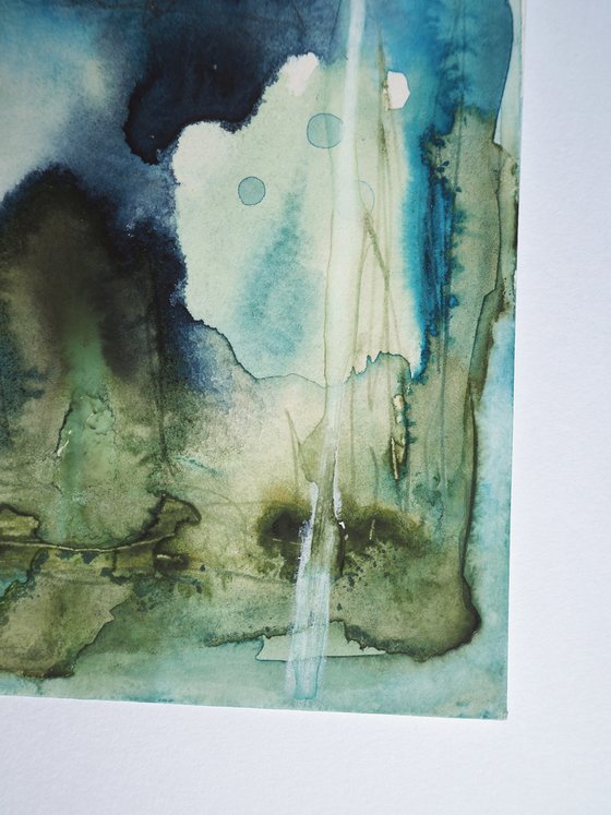 Blue forest - abstract blue watercolor