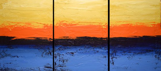 Orange Flats vibrant triptych