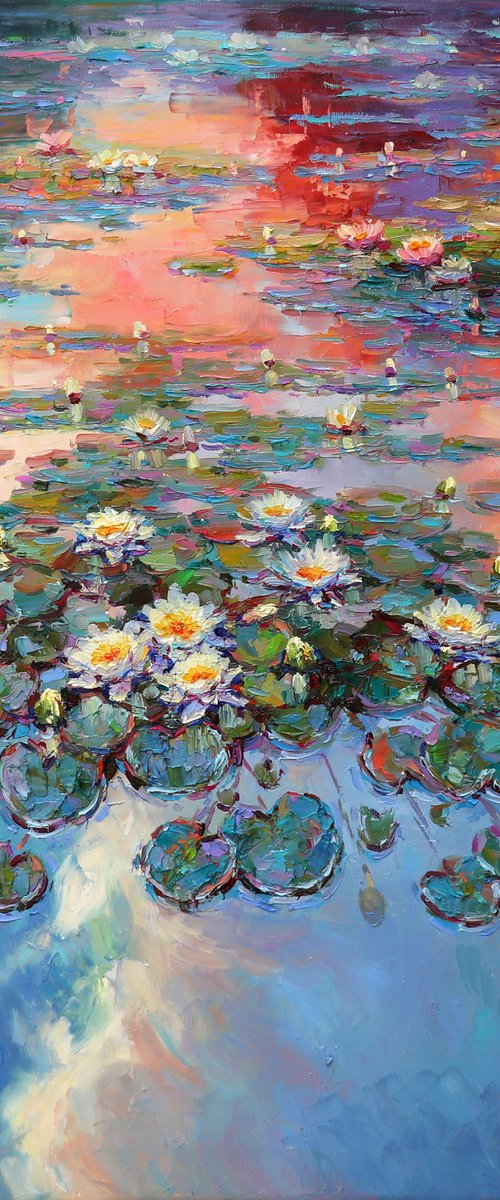 "Evening river with lilies" by Evgeny Chernyakovsky