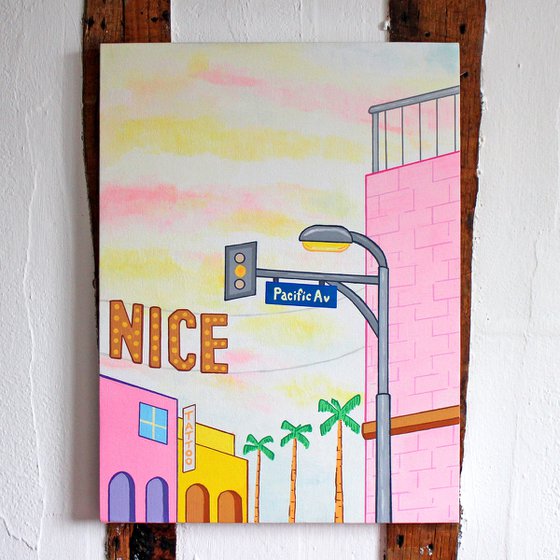 Venice Beach Street Corner - Painting on Canvas