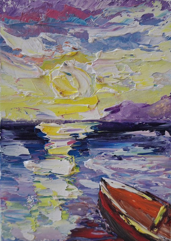 Sunset and boat