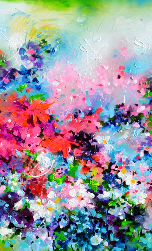 I've Dreamed 21 - Cottage Flowers Field by Soos Roxana Gabriela