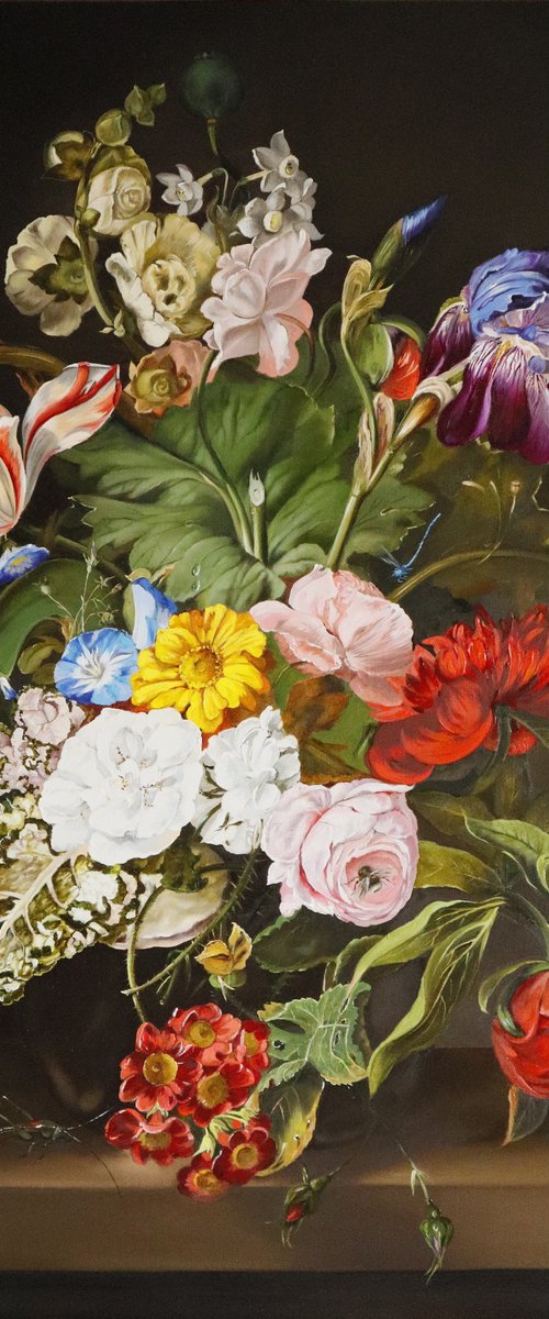 Dark Floral Still Life with Tulips by Natalia Shaykina