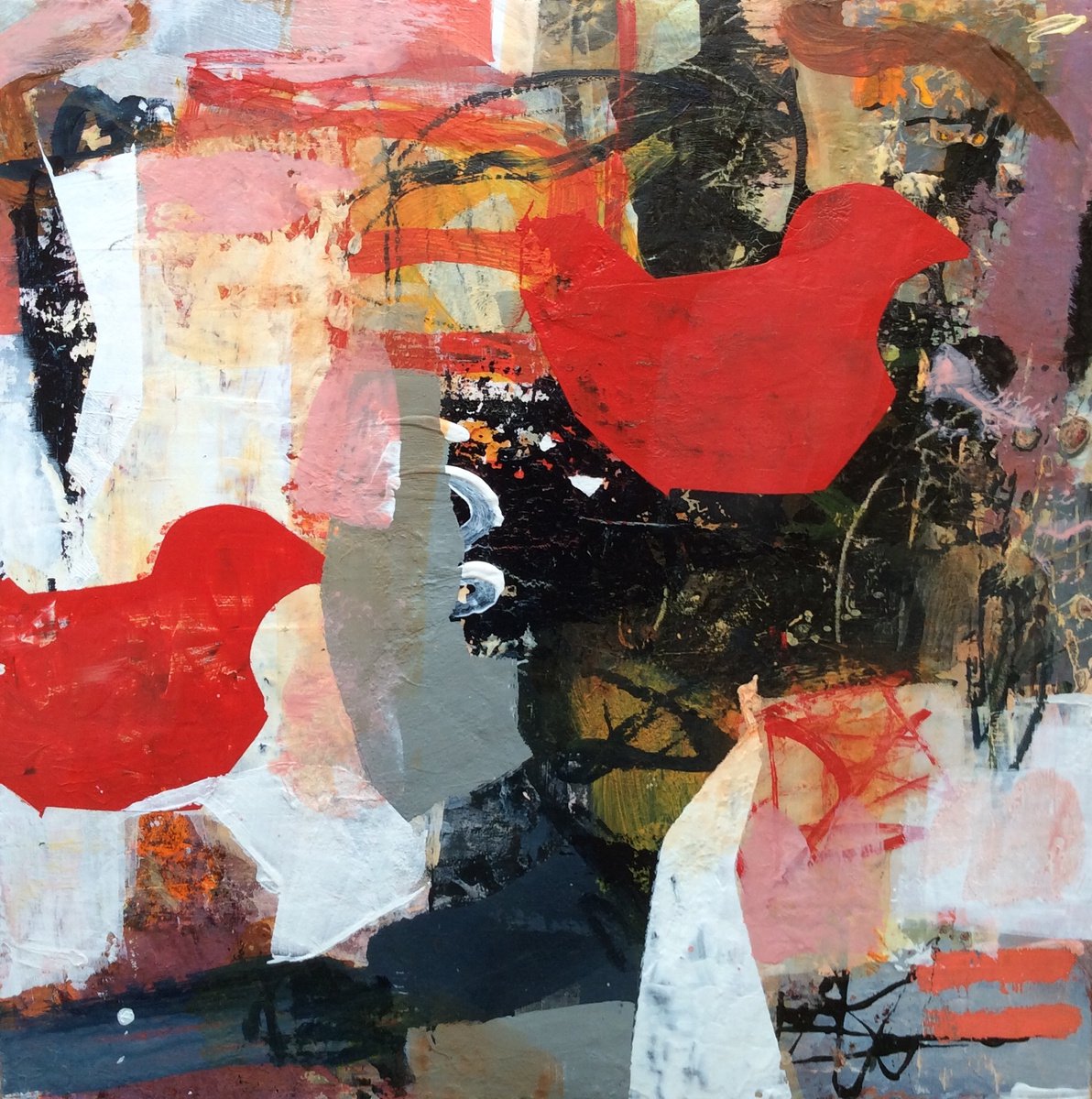 Abstract Acrylic Painting By Linda Coppens, 12 X 12", 112020-01, Original Artwork