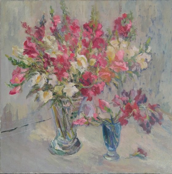 Summer bouquets. Original oil panting.