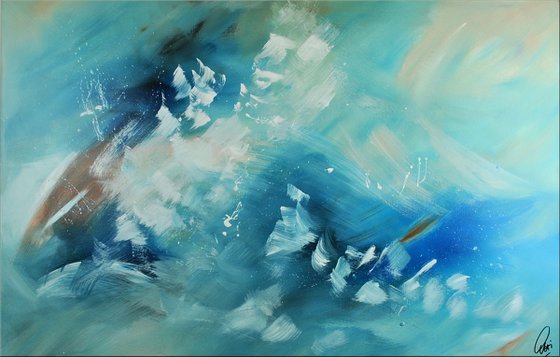 Emotional  - Abstract Art - Acrylic Painting - Canvas Art - Framed Painting - Abstract Sea Painting - Ready to Hang