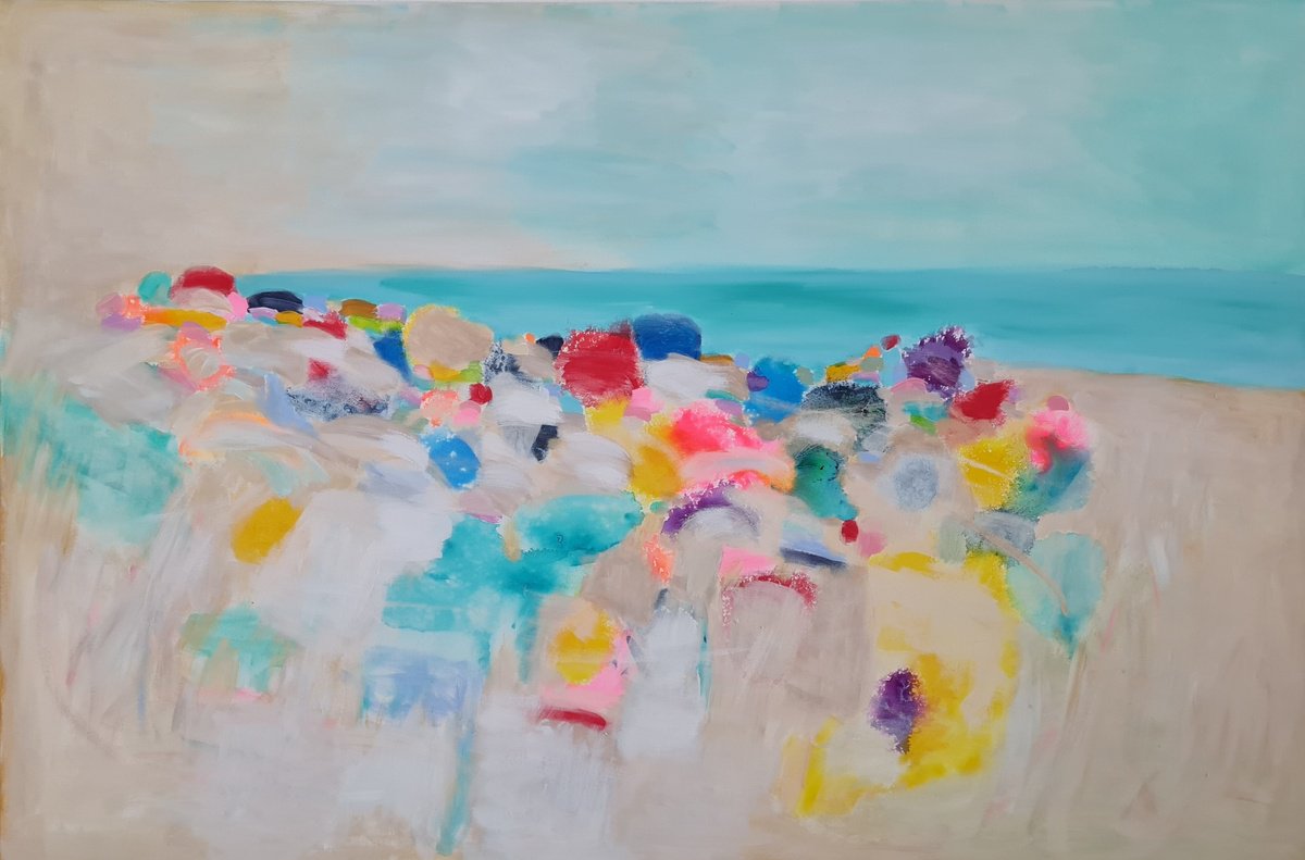 Summer Beach By Wioletta Gancarz, 47 X 31, Artwork For Sale On Artfinder