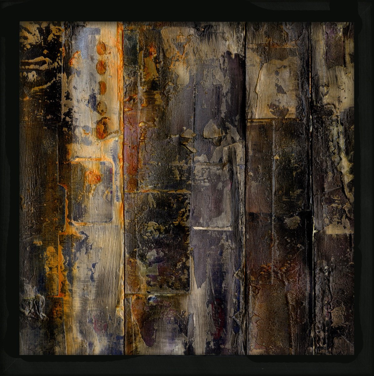 Abstract Painting By Kathy Morton Stanion, 13 X 13", Midnight Magic 15, Original Artwork