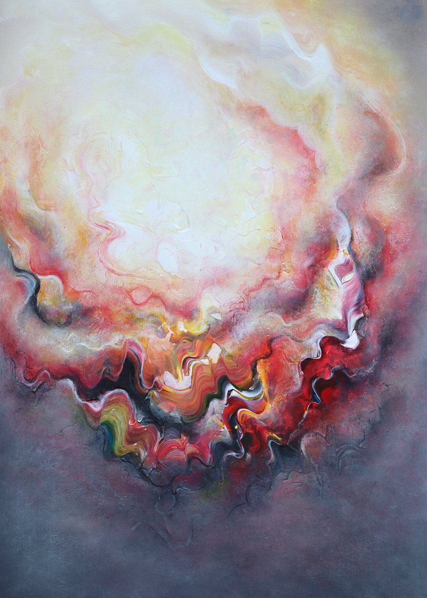 Abstract Acrylic Painting By Tam Chianta, 20 X 28", When I Close My Eyes, Original Artwork