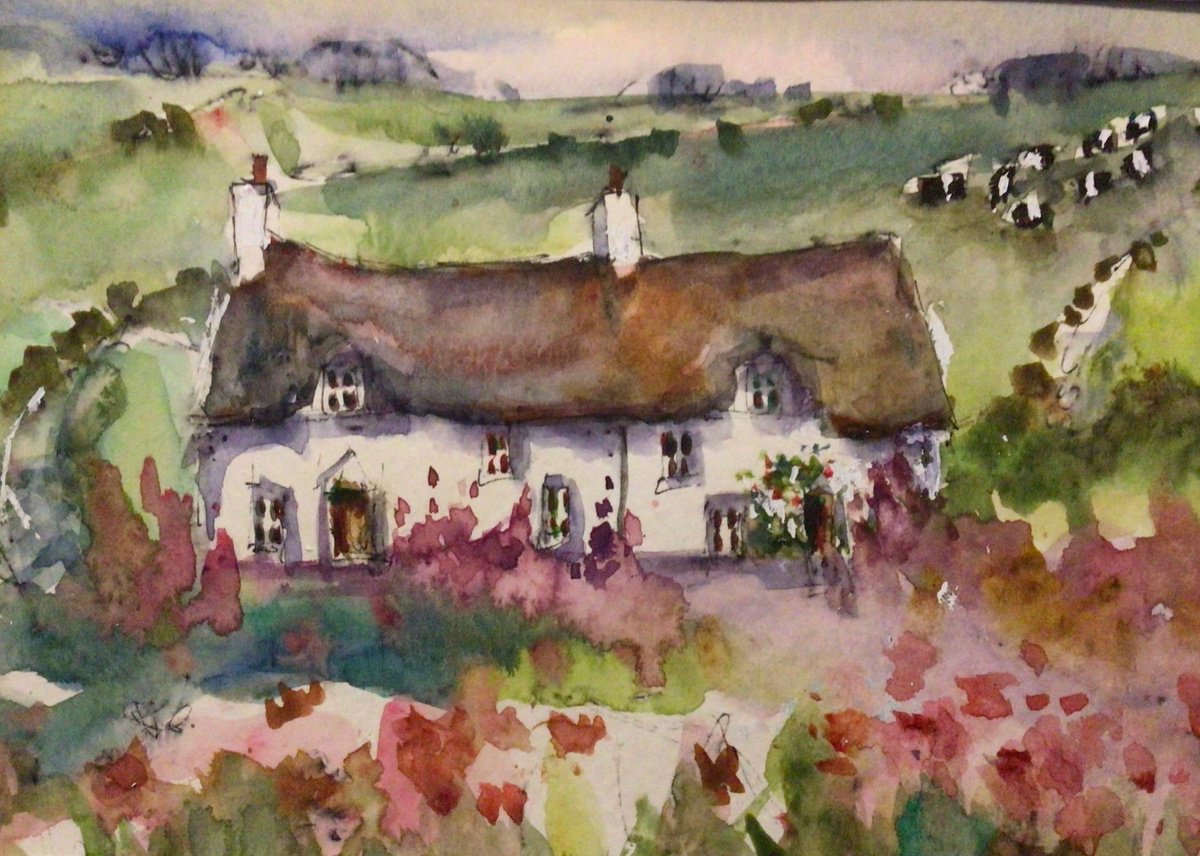 COWS ON THE HILL by Roma Mountjoy