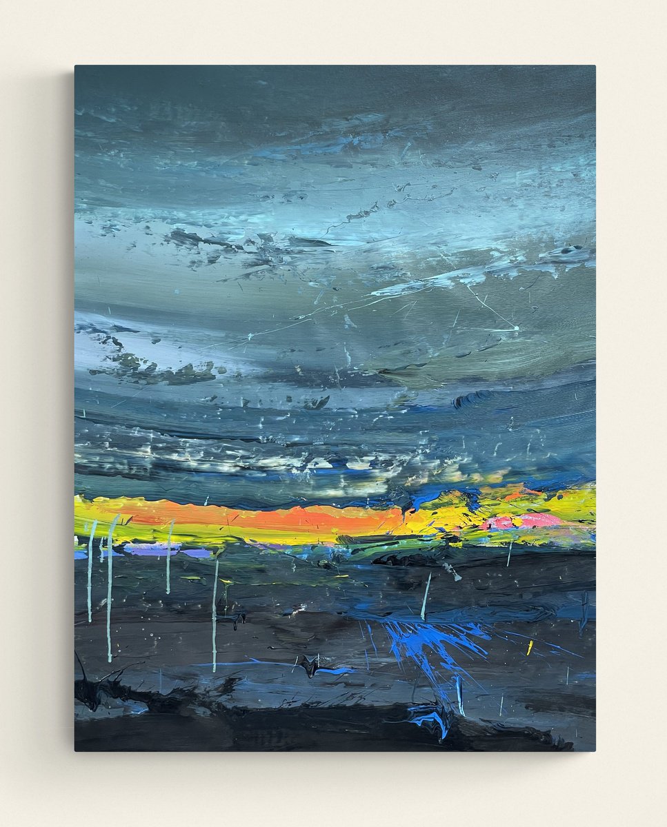 Abstract Acrylic Painting By Nazarii Medvid, 31 X 43", Depth Of Nature 202, Original Artwork