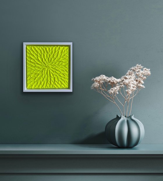 Fluoro yellow abstract mini