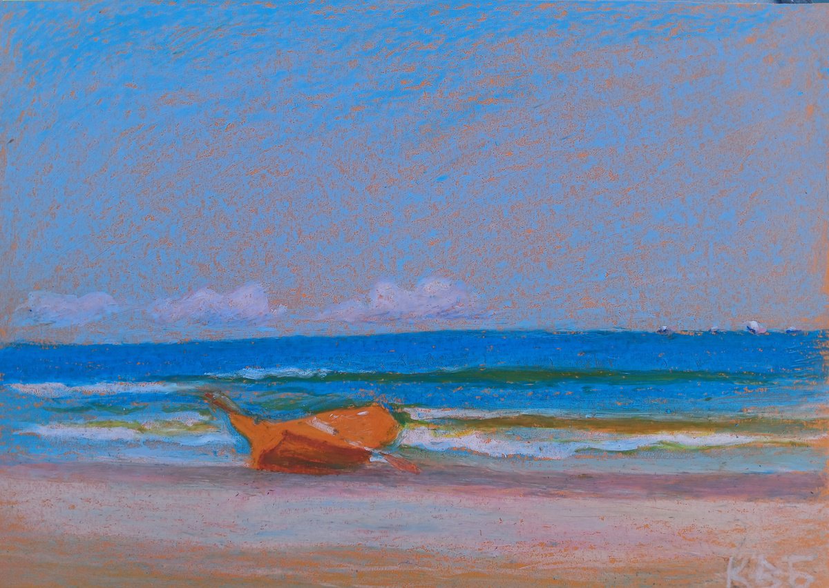 Impressionistic Landscape Pastel Drawing By Vasyl Koval, 16 X 12", S?winoujS?cie, Original Artwork