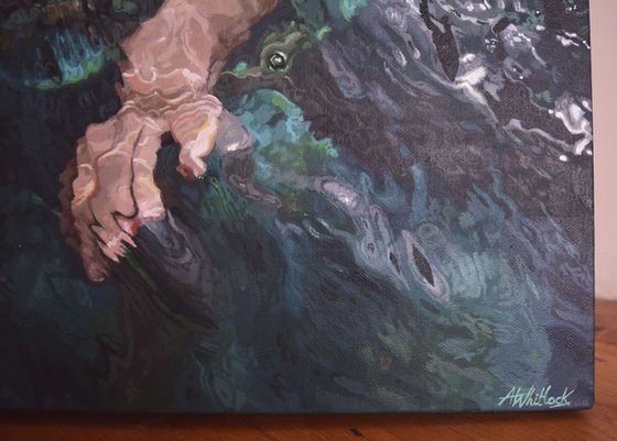 Swimming Painting - Emerald Waters