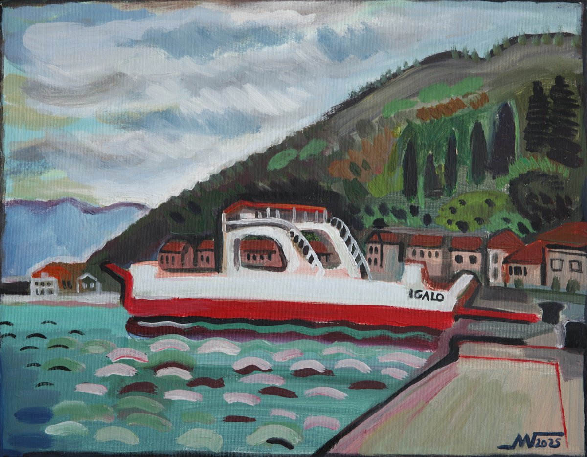 Landscape Acrylic Painting By Marina Gorkaeva, 20 X 16", Lepetani, Original Artwork