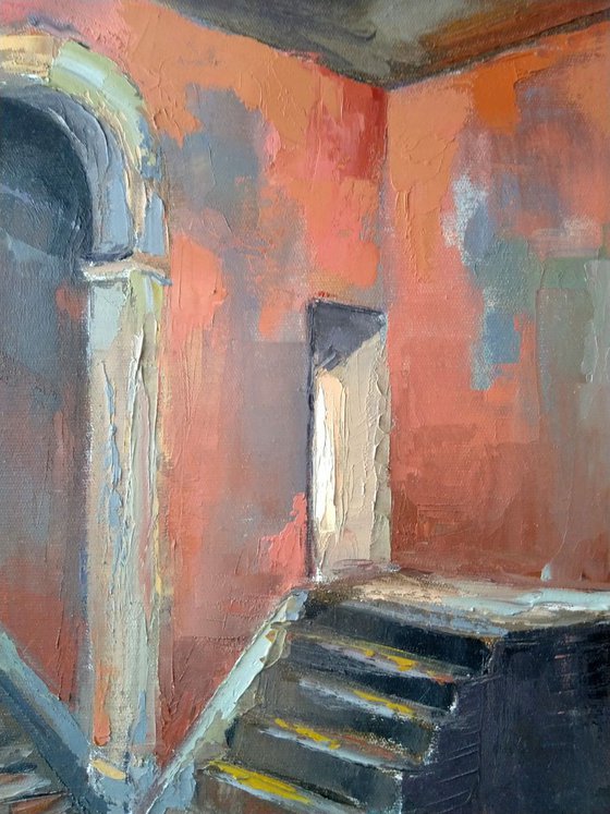 Red room(30x40cm, oil painting, ready to hang)