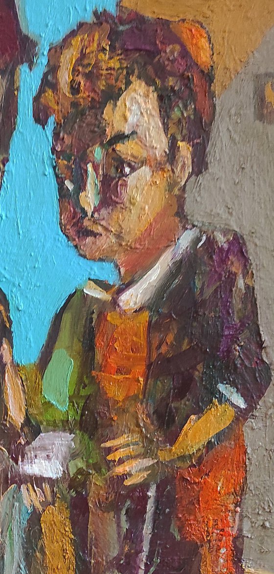 The writer (30x40cm, oil painting, ready to hang)
