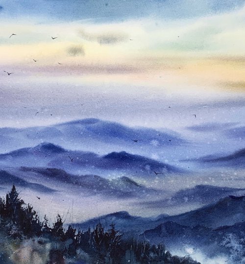 Purple mountains by Eugenia Gorbacheva