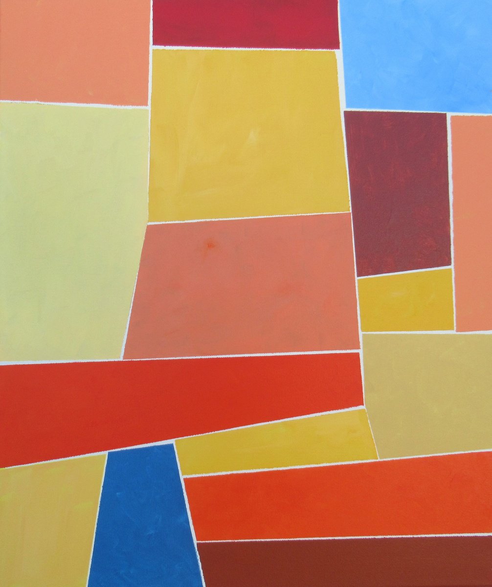 Abstract Acrylic Painting By Megha Hendrick., 20 X 24", Joie De Vivre #2., Original Artwork