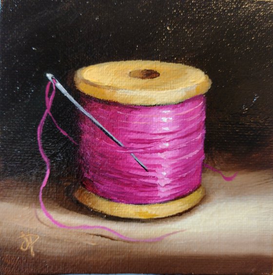 Little Pink cotton reel  still life