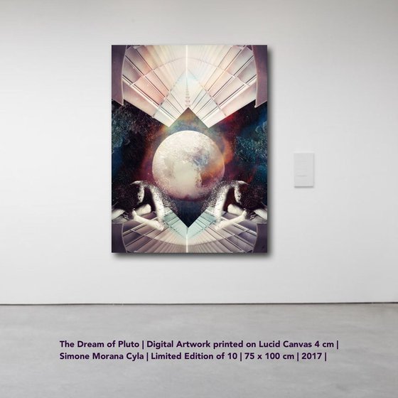 THE DREAM OF PLUTO | 2017 | DIGITAL ARTWORK PRINTED ON LUCID CANVAS | HIGH QUALITY | LIMITED EDITION OF 10 | SIMONE MORANA CYLA | 75 X 100 CM |