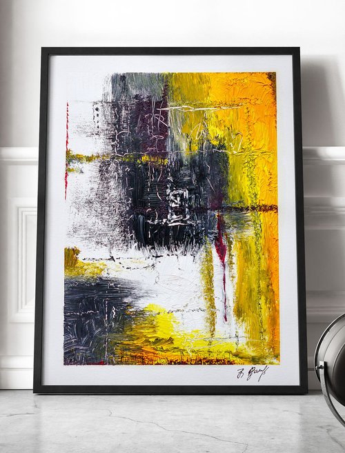 Abstract Painting On Unframed A4 Paper. by Retne