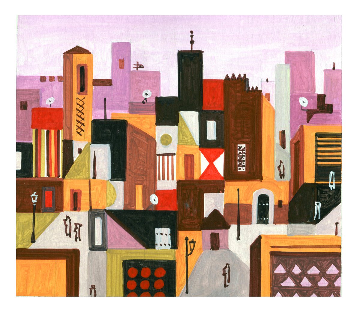 Urban And Pop Acrylic Painting , Marrakesh-05 By Andre Baldet, 11 X 10, Artwork For Sale On Artfinder