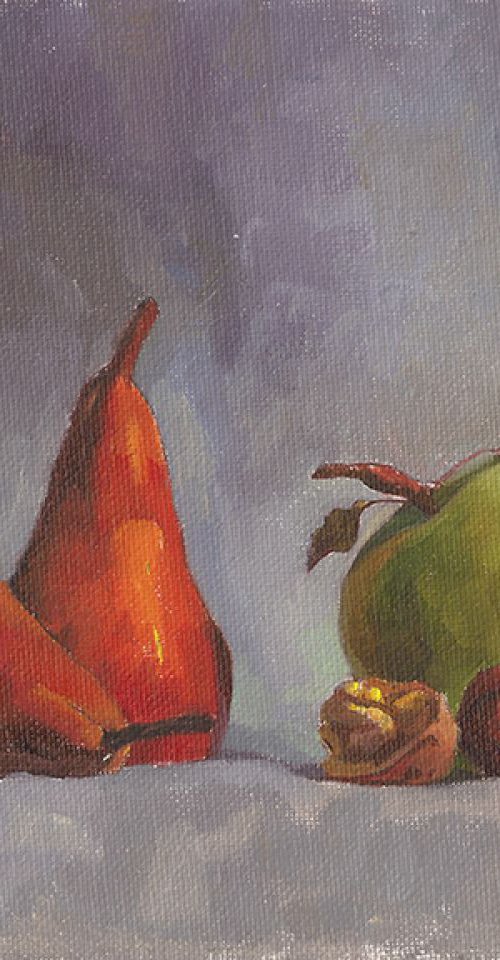 Still-life with pears and an apple by Tatyana Holodnova