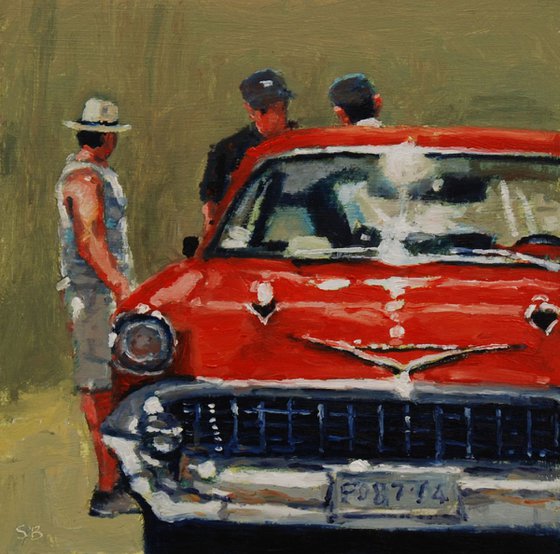 Red car Havana Cuba.