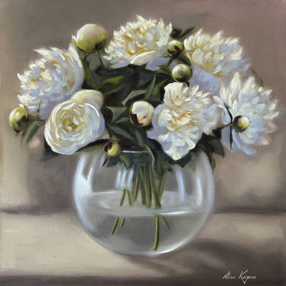 White peonies