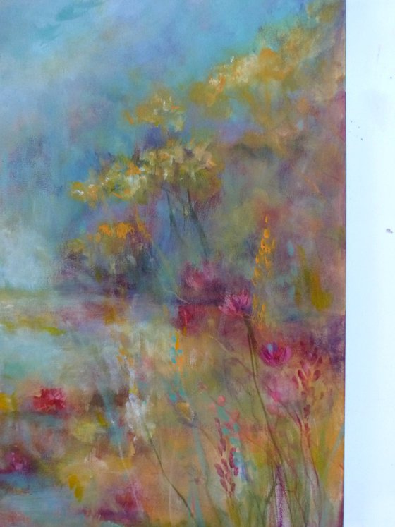 The golden pond. 80x80cm.