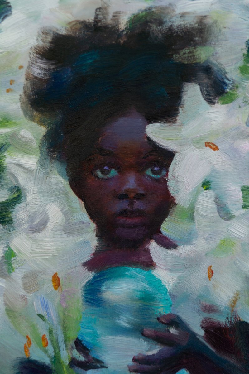 Impressionistic Portrait Oil Painting By Anastasia Borodina, 11 X 11, Equilibrium - Original Oil Portrait, Original Artwork