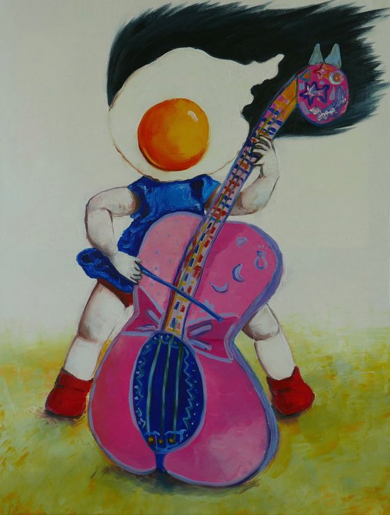 Egg girl playing the cello