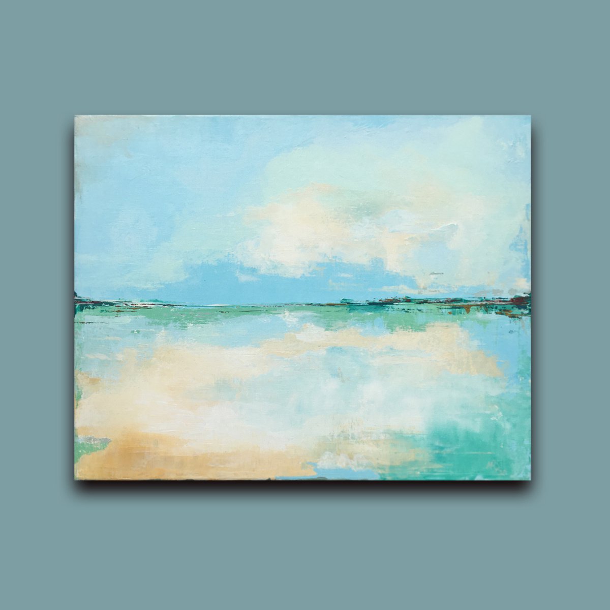 Soft Beach - Abstract landscape Acrylic painting by Matthew Withey