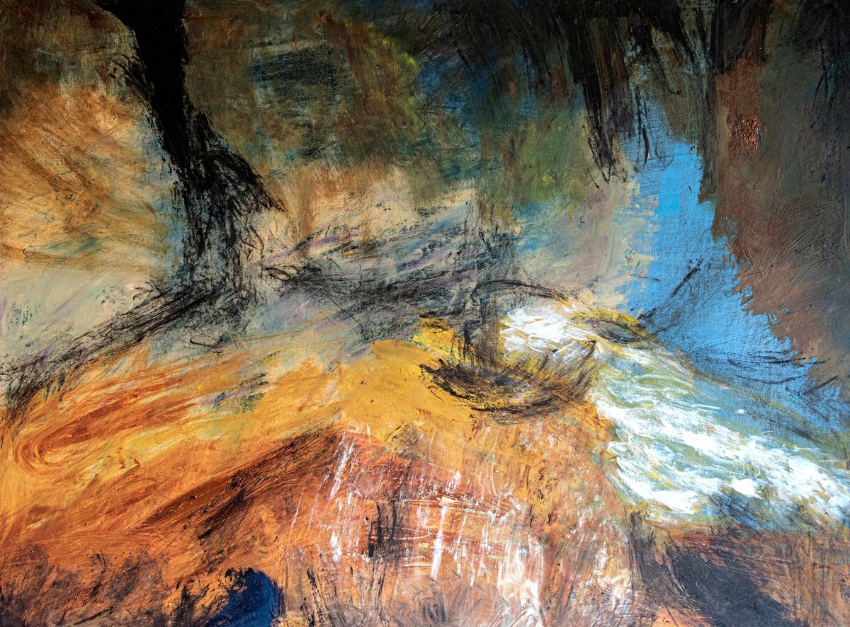 Abstract Landscape Oil Painting By Elizabeth Anne Fox, 31 X 23, Sphagnum State 1, Original Artwork