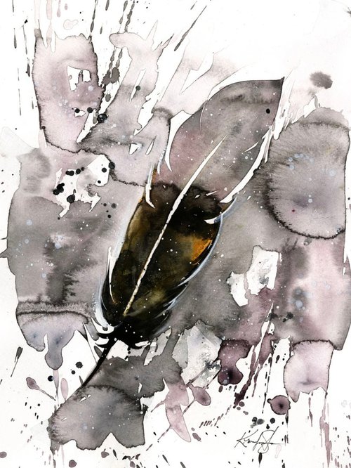 Watercolor Feather 5 by Kathy Morton Stanion