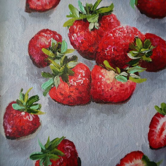 Strawberries painting frame