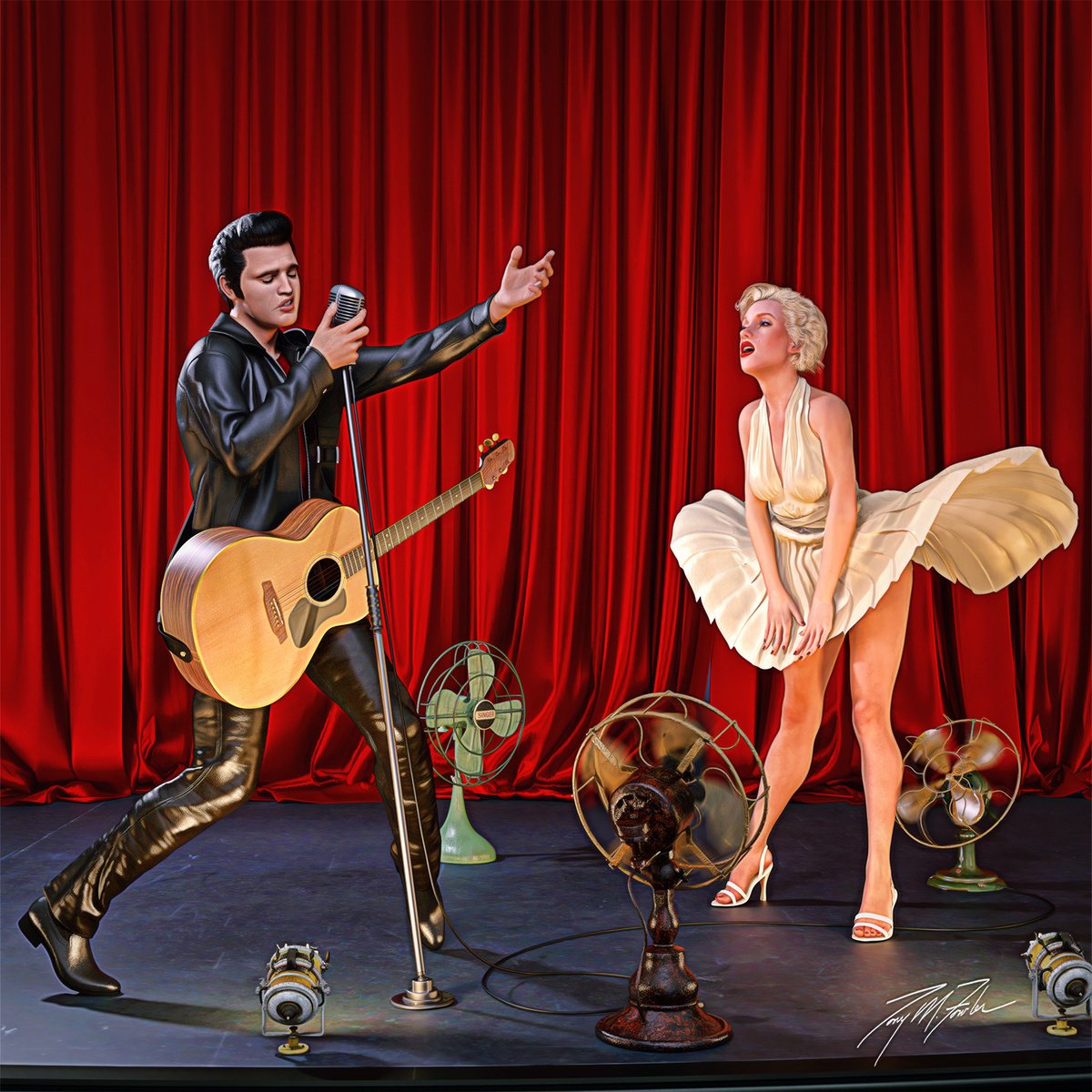 Expressive Giclee Print , Fanning The Fame By Tony Fowler, 34 X 34, Artwork For Sale On Artfinder