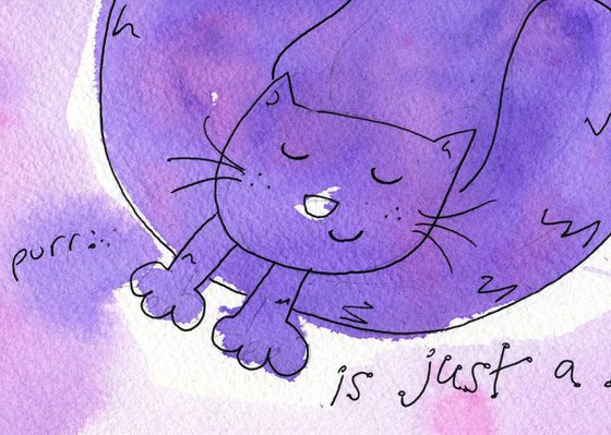 A home without a cat..... purple design