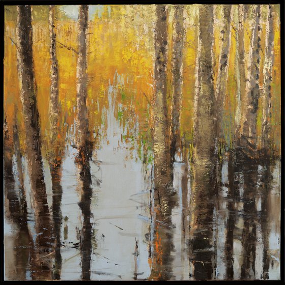 Everglades Cypress Trees 30x30 inch 76x76 cm by Bo Kravchenko