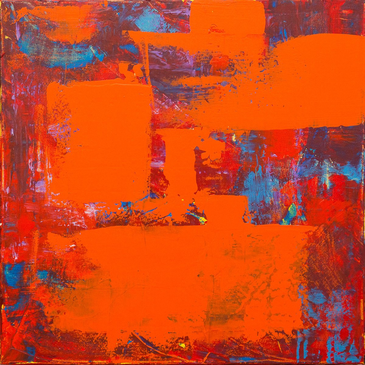 Abstract Acrylic Painting By Km Arts, 16 X 16", In The Heat Of The Midday Sun, Original Artwork