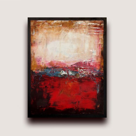 Red Fields - Abstract painting