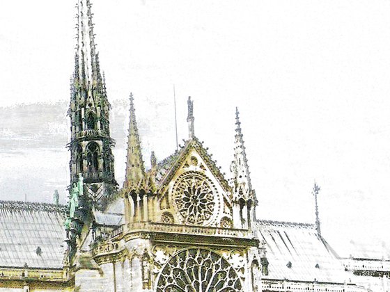 Trocitos de cielo, Notre Dame/XL large original artwork