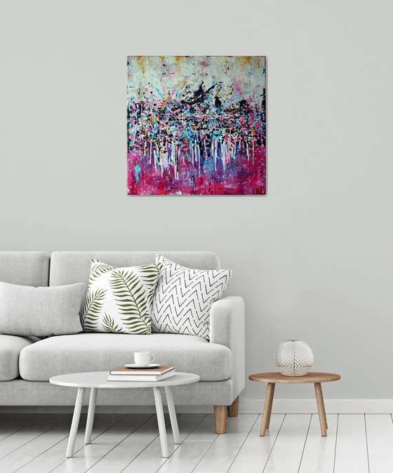 HAPPY DAY - Large Modern Abstract Palette knife Urban art