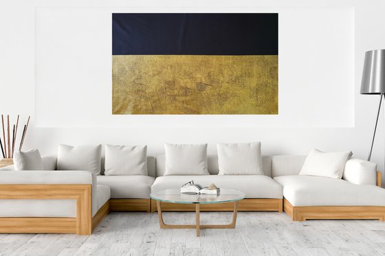 How deep is your love - black and gold textured abstract