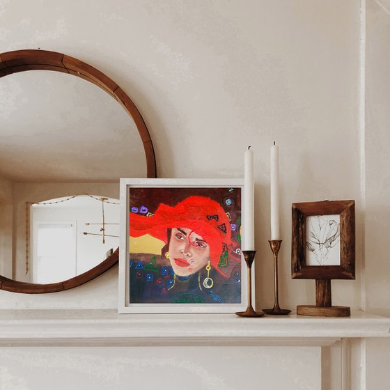 Mary, Woman Portrait Red Hat