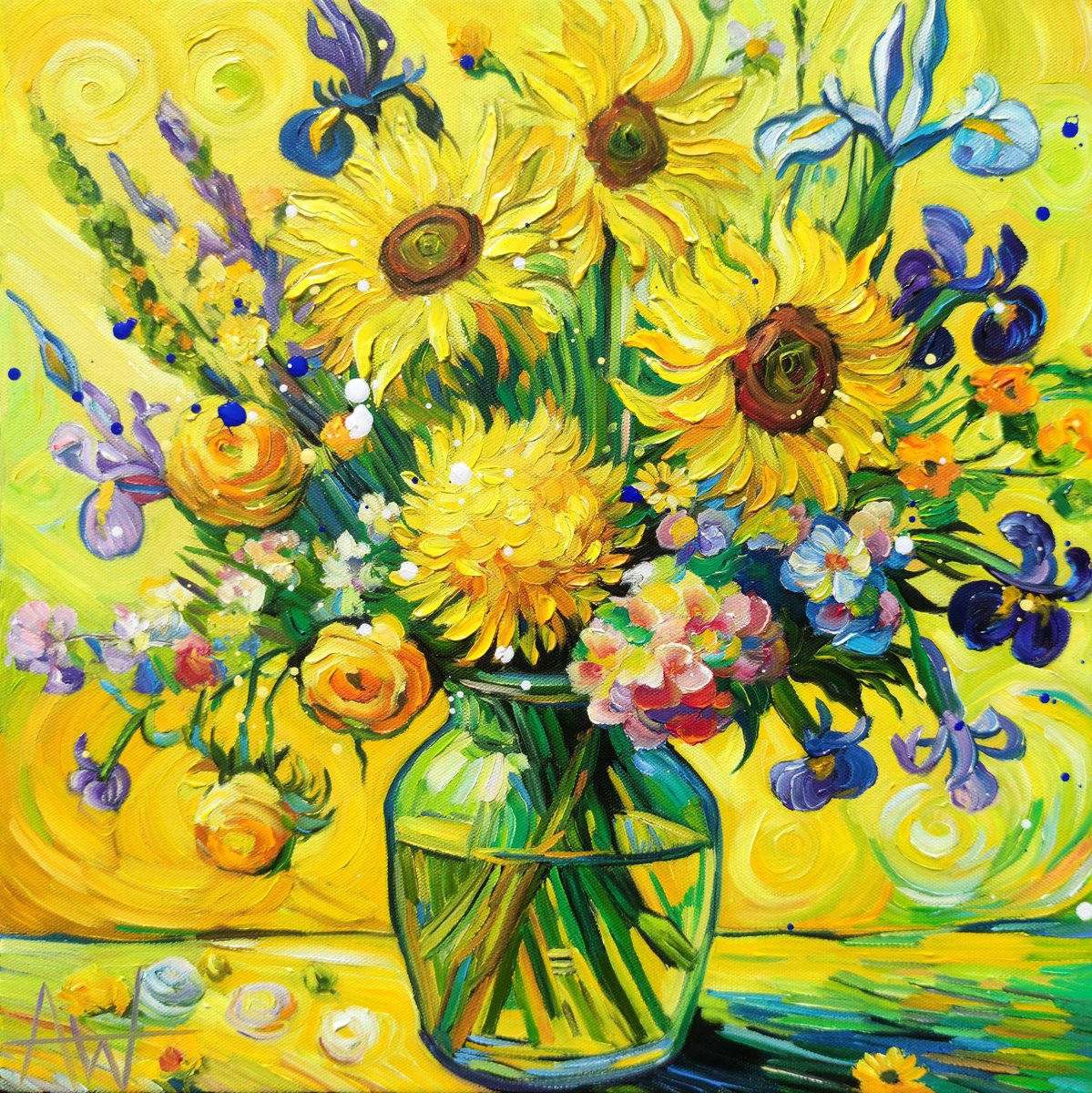 Sunbeam Bouquet By Angie Wright, 16 X 16, Artwork For Sale On Artfinder