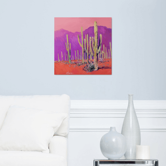 Saguaros. Desert Evening