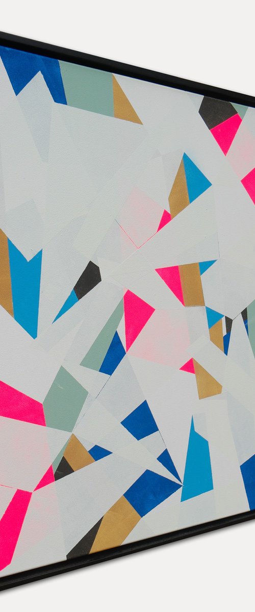Fractured White and Neon pink by Ronald Hunter